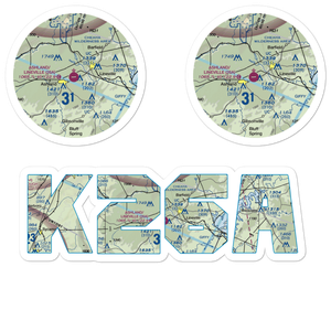 Ashland/Lineville Airport (26A) VFR Sectional Sticker Pack