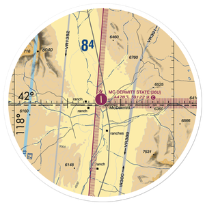 Mc Dermitt State Airport (26U) VFR Sectional Sticker (30 mile)