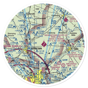 Georgetown-Scott County Regional Airport (27K) VFR Sectional Sticker (30 mile)