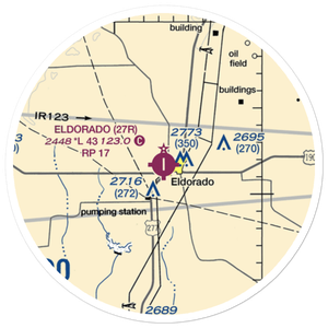 Eldorado Airport (27R) VFR Sectional Sticker (20 mile)