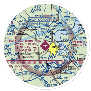 Palatka Municipal - Lt. Kay Larkin Field (28J) VFR Sectional Sticker (20 mile)