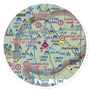 Grove City Airport (29D) VFR Sectional Sticker (20 mile)