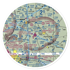 Grove City Airport (29D) VFR Sectional Sticker (30 mile)