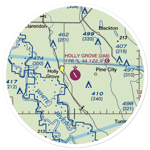 Holly Grove Municipal Airport (2A6) VFR Sectional Sticker (20 mile)
