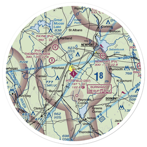 Pittsfield Municipal Airport (2B7) VFR Sectional Sticker (30 mile)