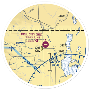 Dell City Municipal Airport (2E5) VFR Sectional Sticker (20 mile)