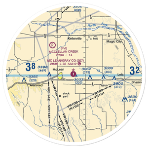 Mc Lean Gray County Airport (2E7) VFR Sectional Sticker (30 mile)