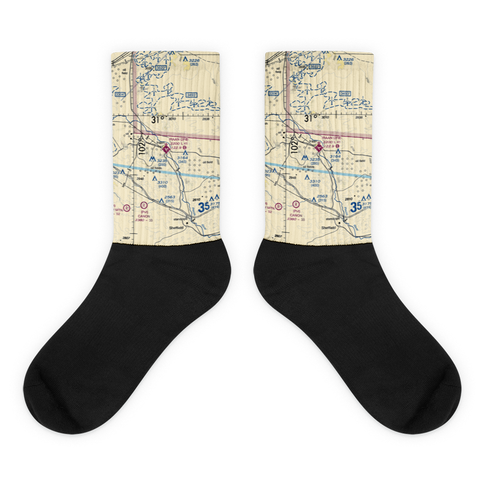 Iraan Municipal Airport (2F0) VFR Sectional Socks 