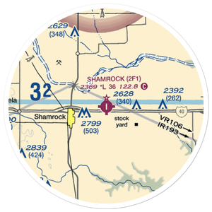 Shamrock Municipal Airport (2F1) VFR Sectional Sticker (20 mile)