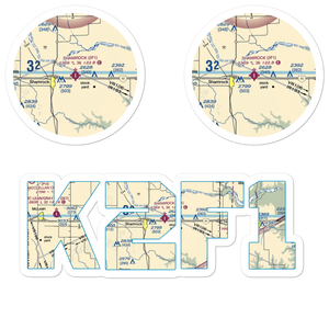 Shamrock Municipal Airport (2F1) VFR Sectional Sticker Pack