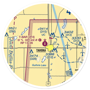 T Bar Airport (2F4) VFR Sectional Sticker (20 mile)