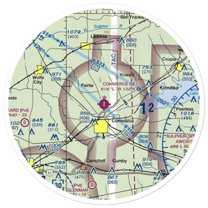 Commerce Municipal Airport (2F7) VFR Sectional Sticker (30 mile)