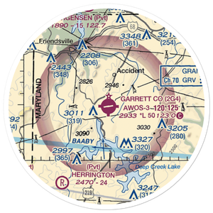 Garrett County Airport (2G4) VFR Sectional Sticker (20 mile)