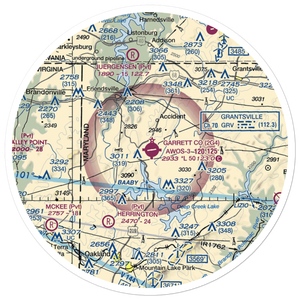 Garrett County Airport (2G4) VFR Sectional Sticker (30 mile)