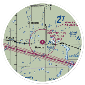 Rolette Airport (2H9) VFR Sectional Sticker (20 mile)