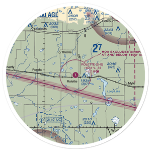 Rolette Airport (2H9) VFR Sectional Sticker (30 mile)