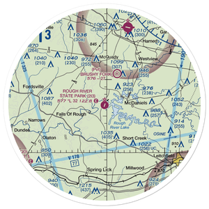 Rough River State Park Airport (2I3) VFR Sectional Sticker (30 mile)