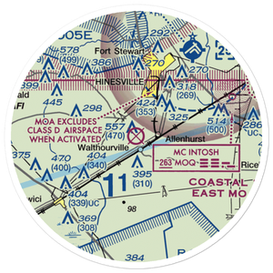 Liberty County Airport (2J2) VFR Sectional Sticker (20 mile)