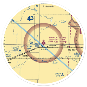 Stanton County Municipal Airport (JHN) VFR Sectional Sticker (30 mile)