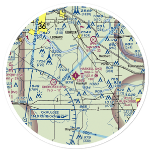 Haskell Airport (2K9) VFR Sectional Sticker (30 mile)