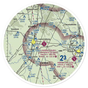 Lawrenceburg Lawrence County Airport (2M2) VFR Sectional Sticker (30 mile)