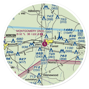 G. V. Montgomery Airport (2M4) VFR Sectional Sticker (20 mile)