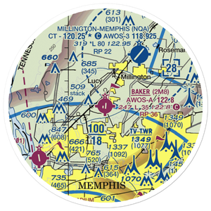 Charles W. Baker Airport (2M8) VFR Sectional Sticker (20 mile)