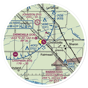 Chowchilla Airport (2O6) VFR Sectional Sticker (20 mile)