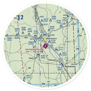 Waynesboro Municipal Airport (2R0) VFR Sectional Sticker (30 mile)