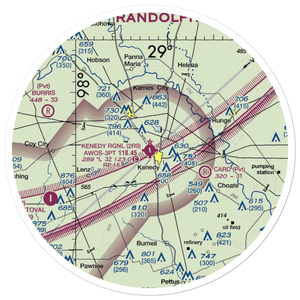 Kenedy Regional Airport (2R9) VFR Sectional Sticker (30 mile)