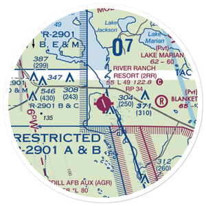 River Ranch Resort Airport (2RR) VFR Sectional Sticker (20 mile)