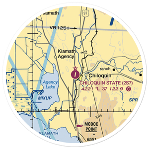 Chiloquin State Airport (2S7) VFR Sectional Sticker (20 mile)