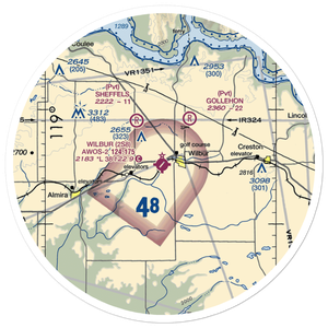 Wilbur Airport (2S8) VFR Sectional Sticker (30 mile)