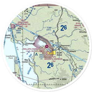 Willapa Harbor Airport (2S9) VFR Sectional Sticker (30 mile)
