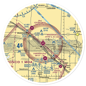 Muleshoe Municipal Airport (2T1) VFR Sectional Sticker (30 mile)