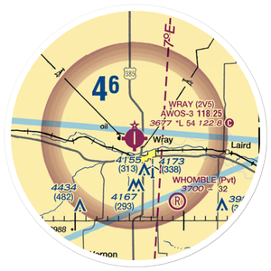 Wray Municipal Airport (2V5) VFR Sectional Sticker (20 mile)