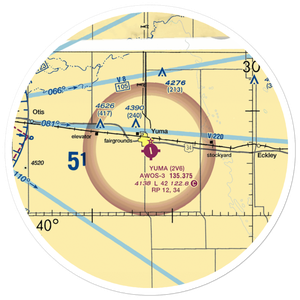 Yuma Municipal Airport (2V6) VFR Sectional Sticker (30 mile)