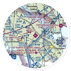 St. Mary's County Regional Airport (2W6) VFR Sectional Sticker (20 mile)