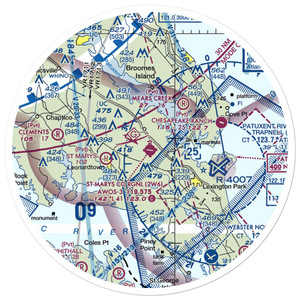 St. Mary's County Regional Airport (2W6) VFR Sectional Sticker (30 mile)