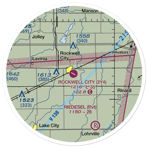 Rockwell City Municipal Airport (2Y4) VFR Sectional Sticker (20 mile)