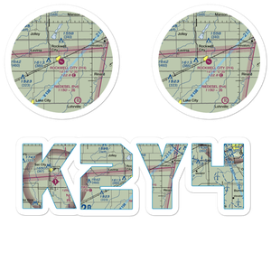 Rockwell City Municipal Airport (2Y4) VFR Sectional Sticker Pack