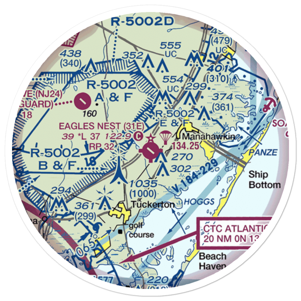 Eagles Nest Airport (31E) VFR Sectional Sticker (20 mile) 