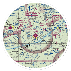 Geneva Municipal Airport (33J) VFR Sectional Sticker (30 mile)