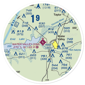 Water Valley Municipal Airport (33M) VFR Sectional Sticker (20 mile)