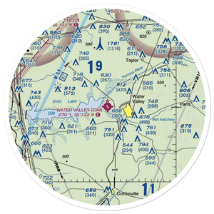 Water Valley Municipal Airport (33M) VFR Sectional Sticker (30 mile)