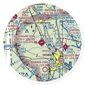 Delaware Airpark (33N) VFR Sectional Sticker (20 mile)