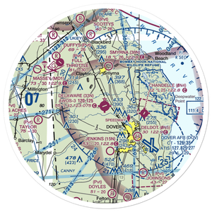 Delaware Airpark (33N) VFR Sectional Sticker (30 mile)