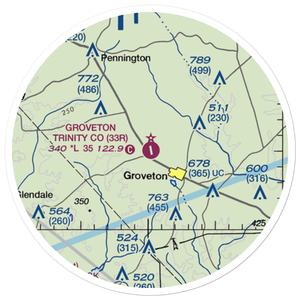 Groveton Trinity County Airport (33R) VFR Sectional Sticker (20 mile)