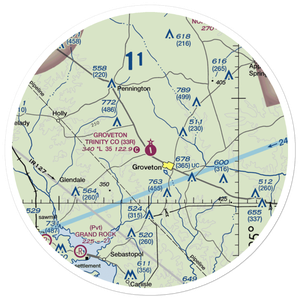 Groveton Trinity County Airport (33R) VFR Sectional Sticker (30 mile)