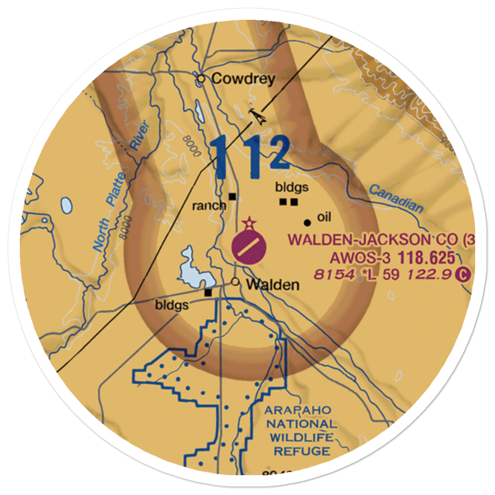 Walden Jackson County Airport (33V) VFR Sectional Sticker (20 mile) 